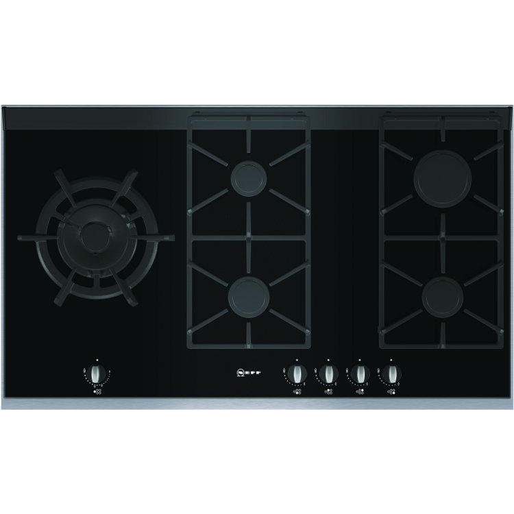 Buy Neff T69S86N0 5 Burner Gas Hob Black on Glass with Stainless