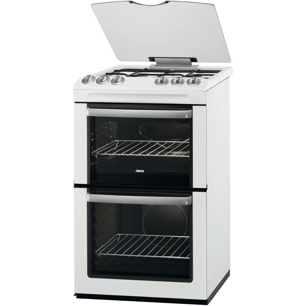 Buy Zanussi ZCG55WGW Gas Cooker with Double Oven White Marks Electrical