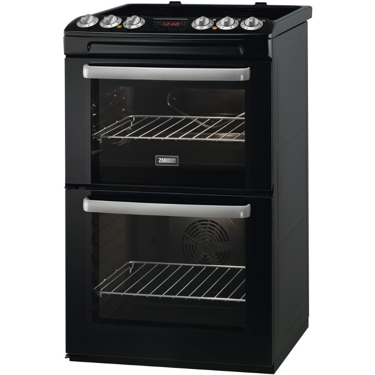 Buy Zanussi ZCV551MNC Ceramic Electric Cooker with Double Oven Black