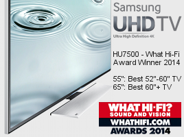 Get a perfect picture with Samsung's What Hi-Fi award-winning HU7500 4K televisions.