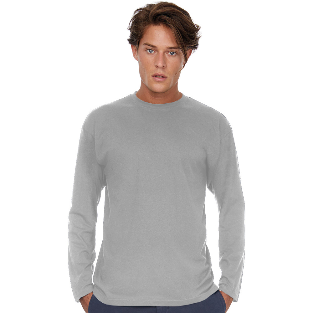T-Shirt mit Rundhals-Ausschnitt B/&C Herren Longsleeve Langarm BC2010
