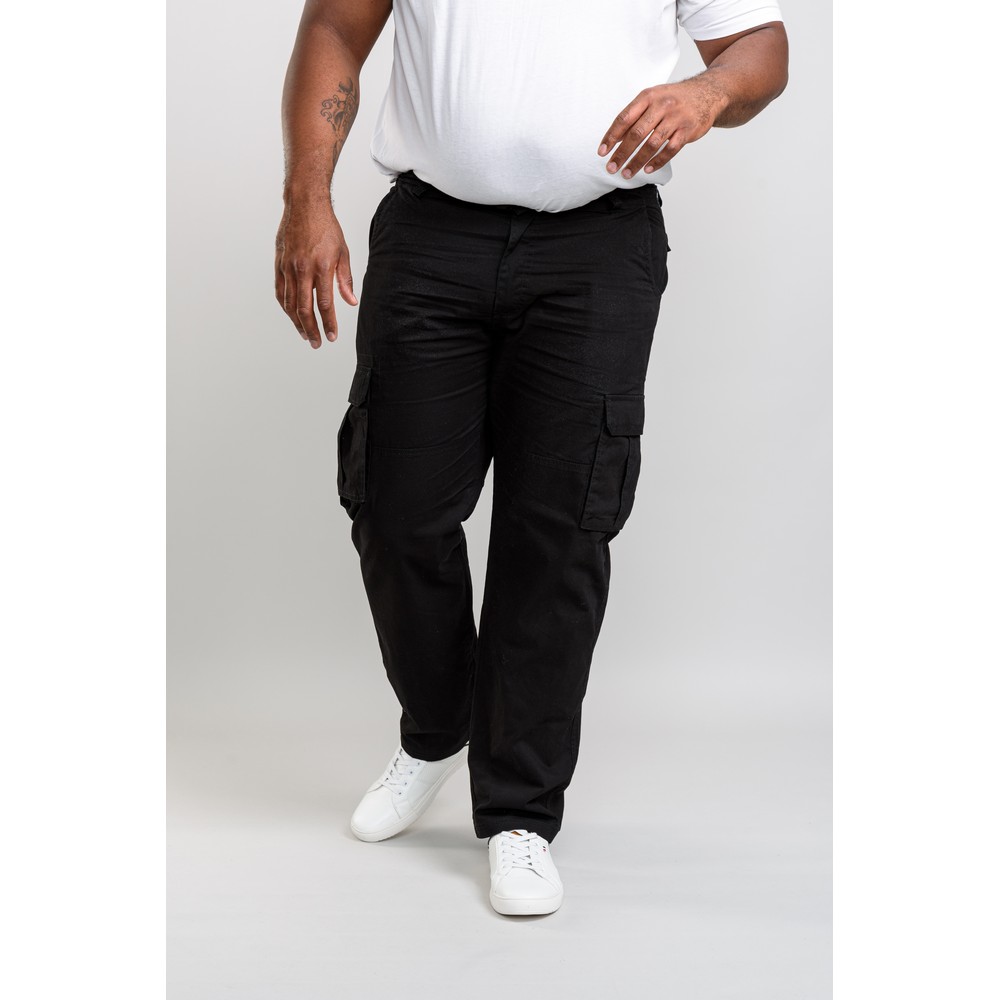 Duke Mens Robert-D555 Peached And Washed Cotton Cargo Trousers DC227