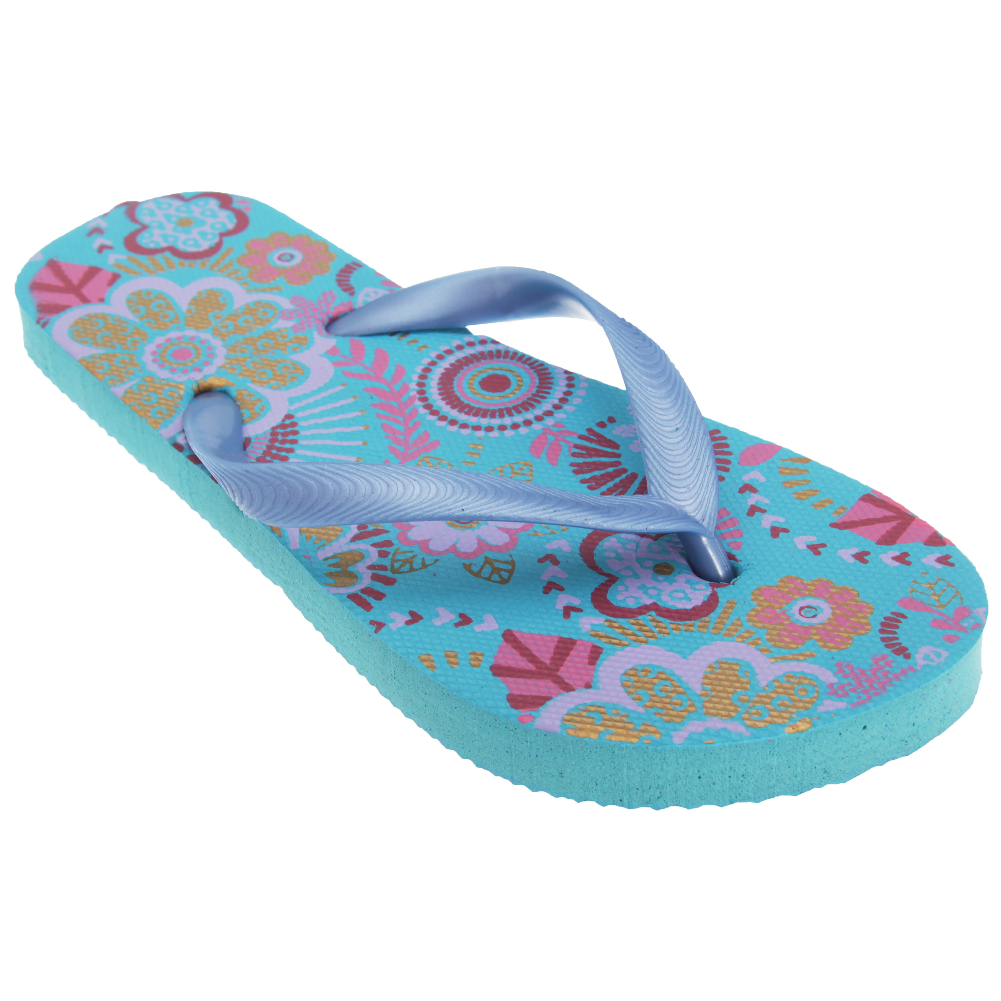 Childrens/ Big Girls Flower Print Flip Flops eBay