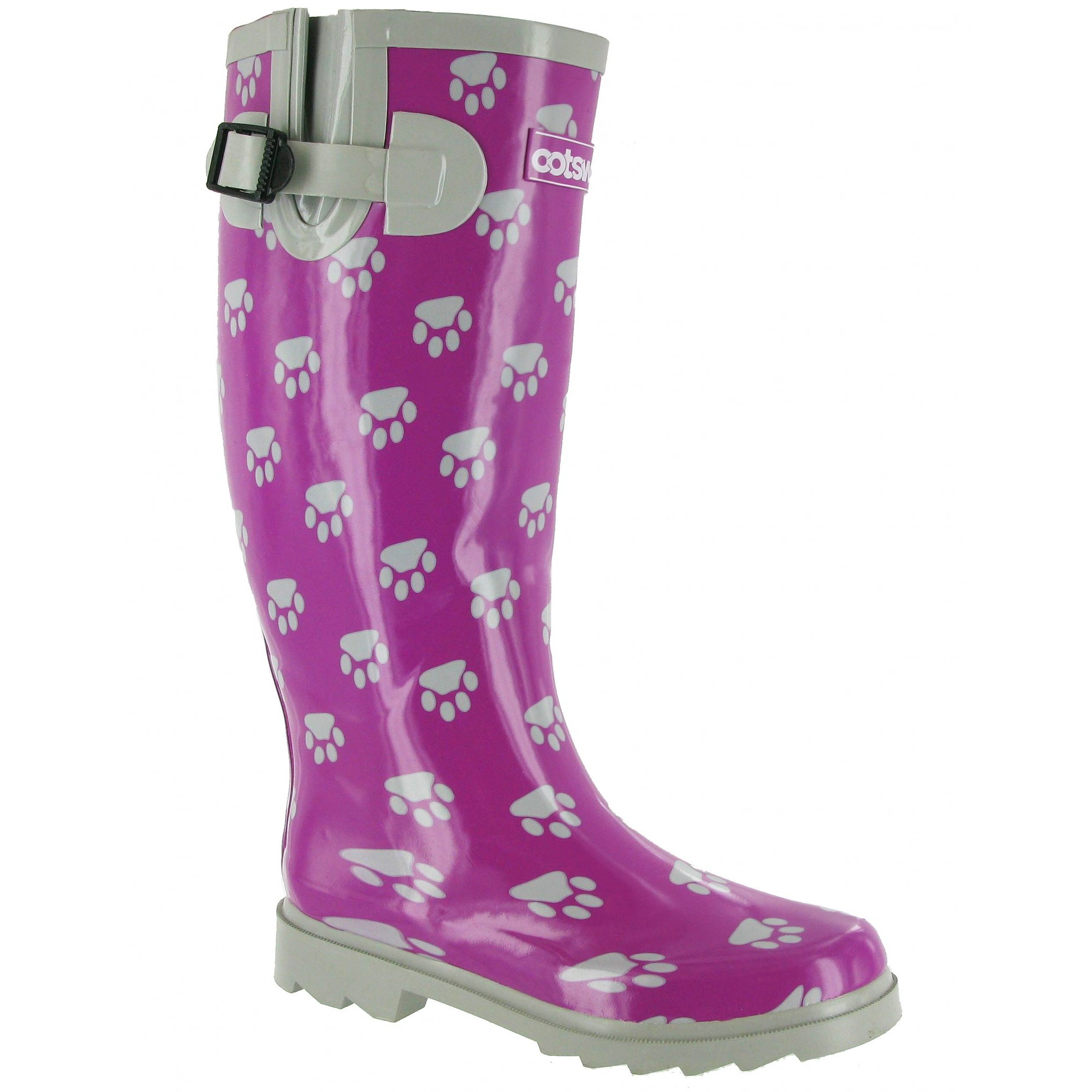 Cotswold Womens /Ladies Casual Dog Paw Patterned Wellington /Rain Boots