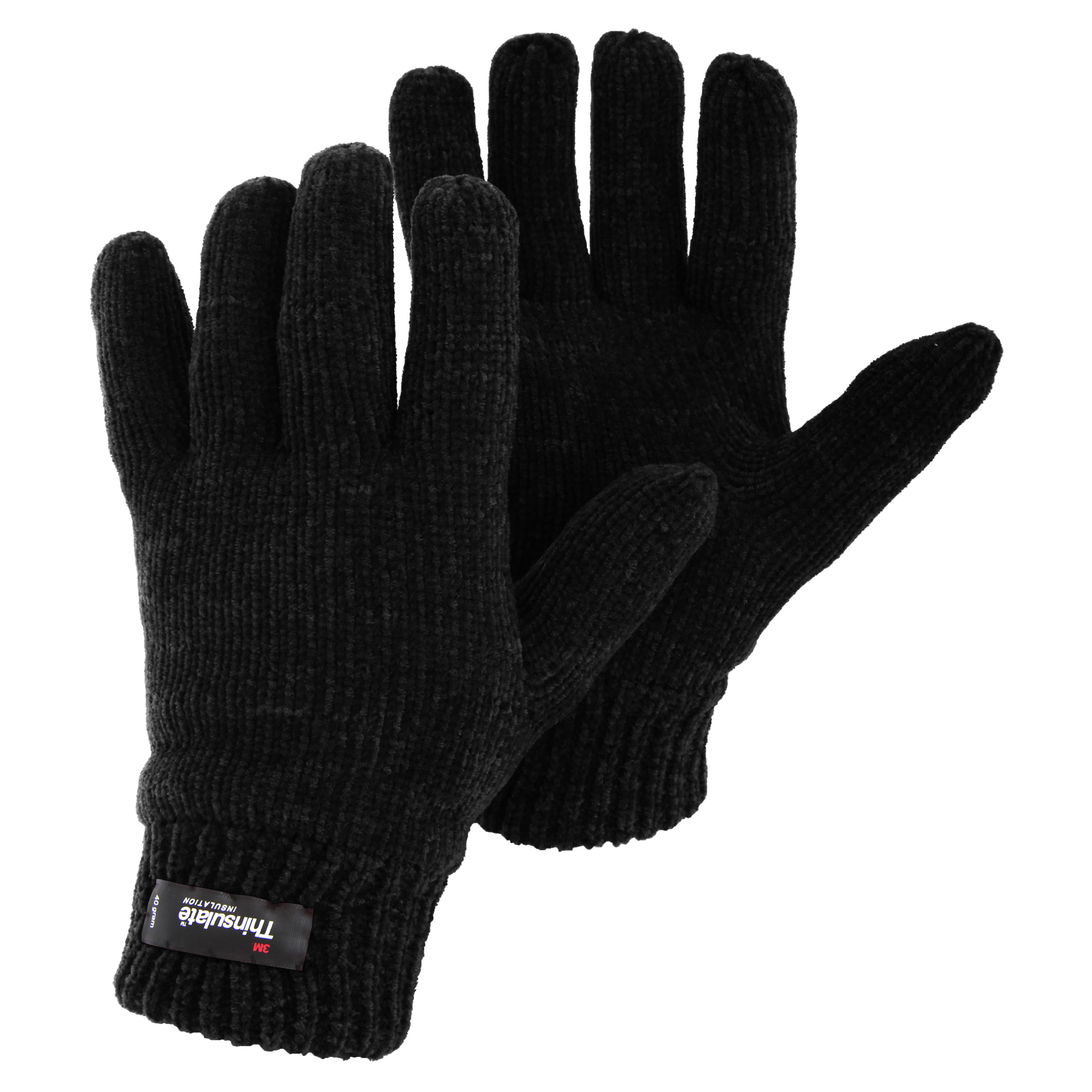 Womens/Ladies Thinsulate Thermal Chenille Knitted Winter Gloves eBay