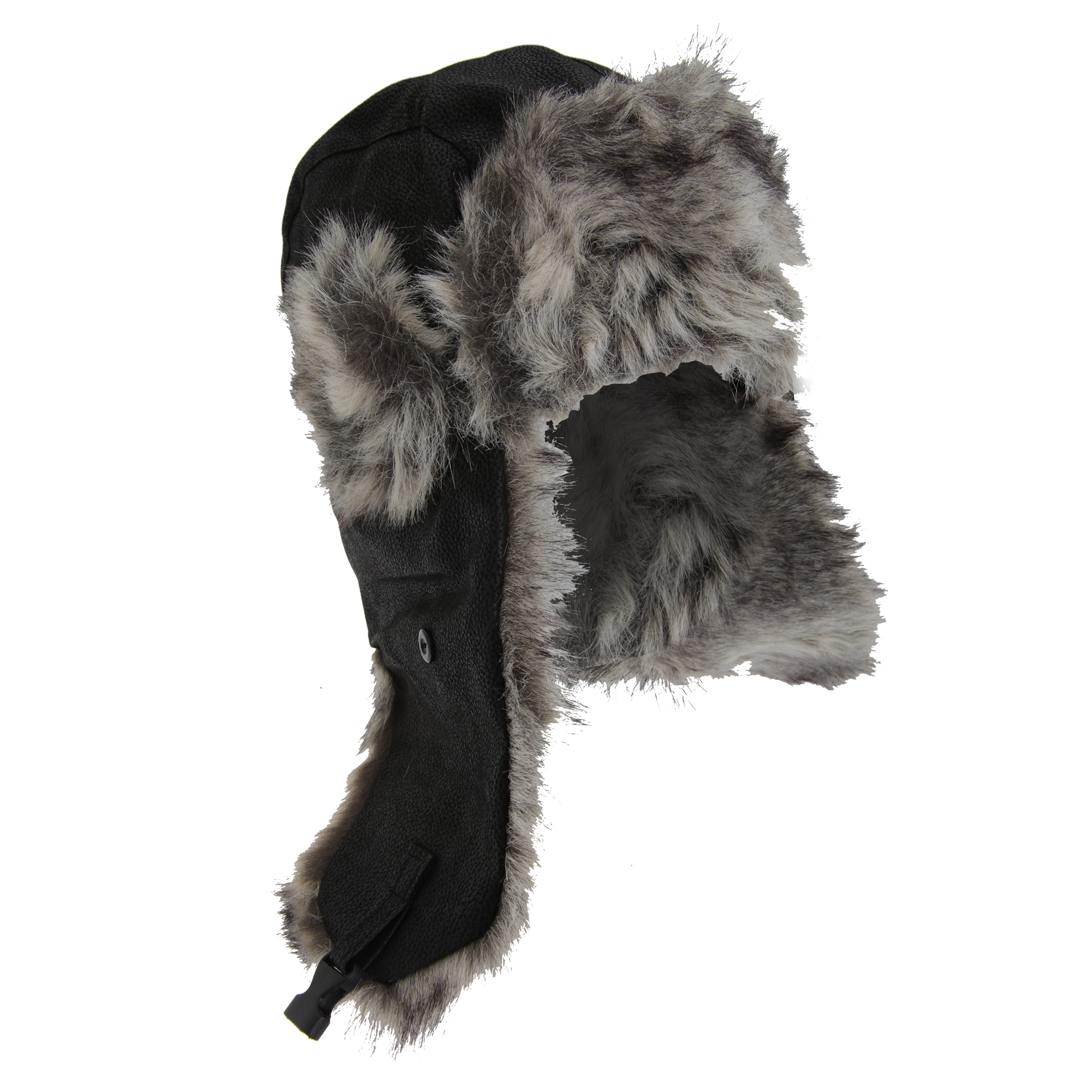 Mens Leather Look Thermal Winter Trapper Hat eBay