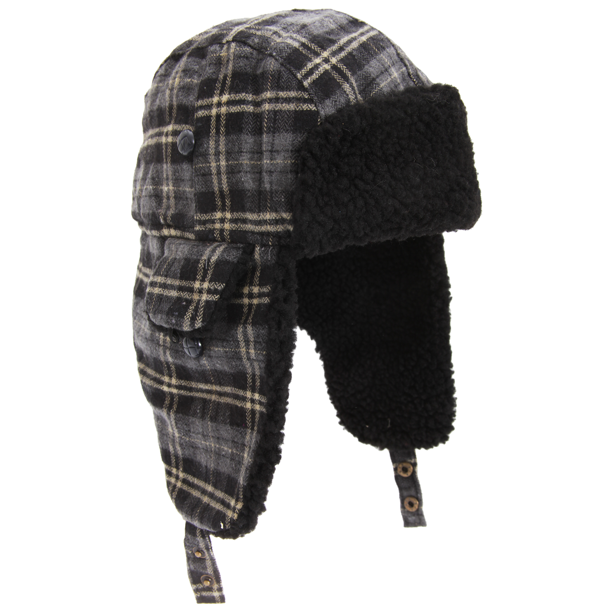 Mens Patterned Thermal Winter Trapper Hat with Sherpa Lining eBay