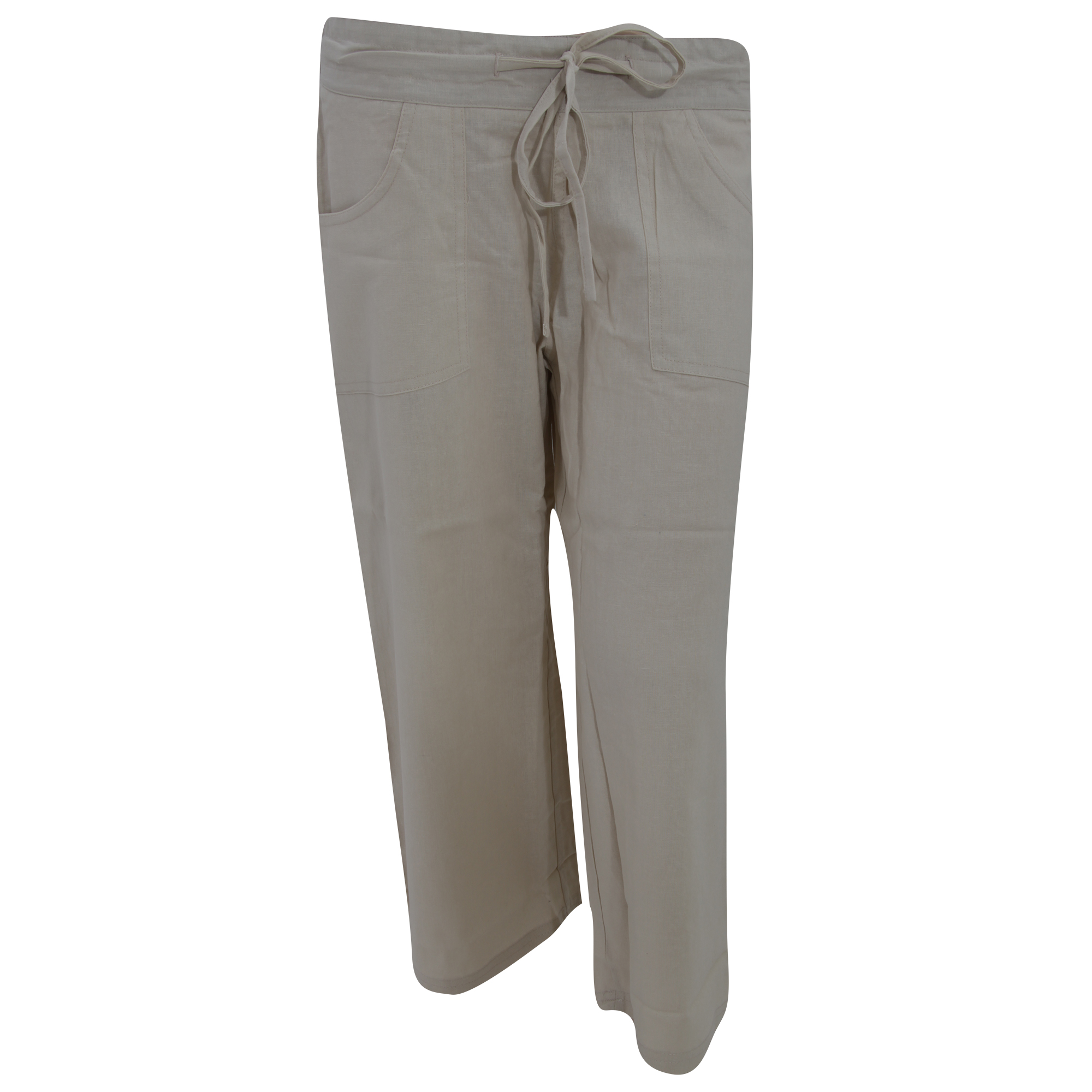 Ladies/Womens Plain Three Quarter (3/4) Length Linen Trousers/Shorts eBay