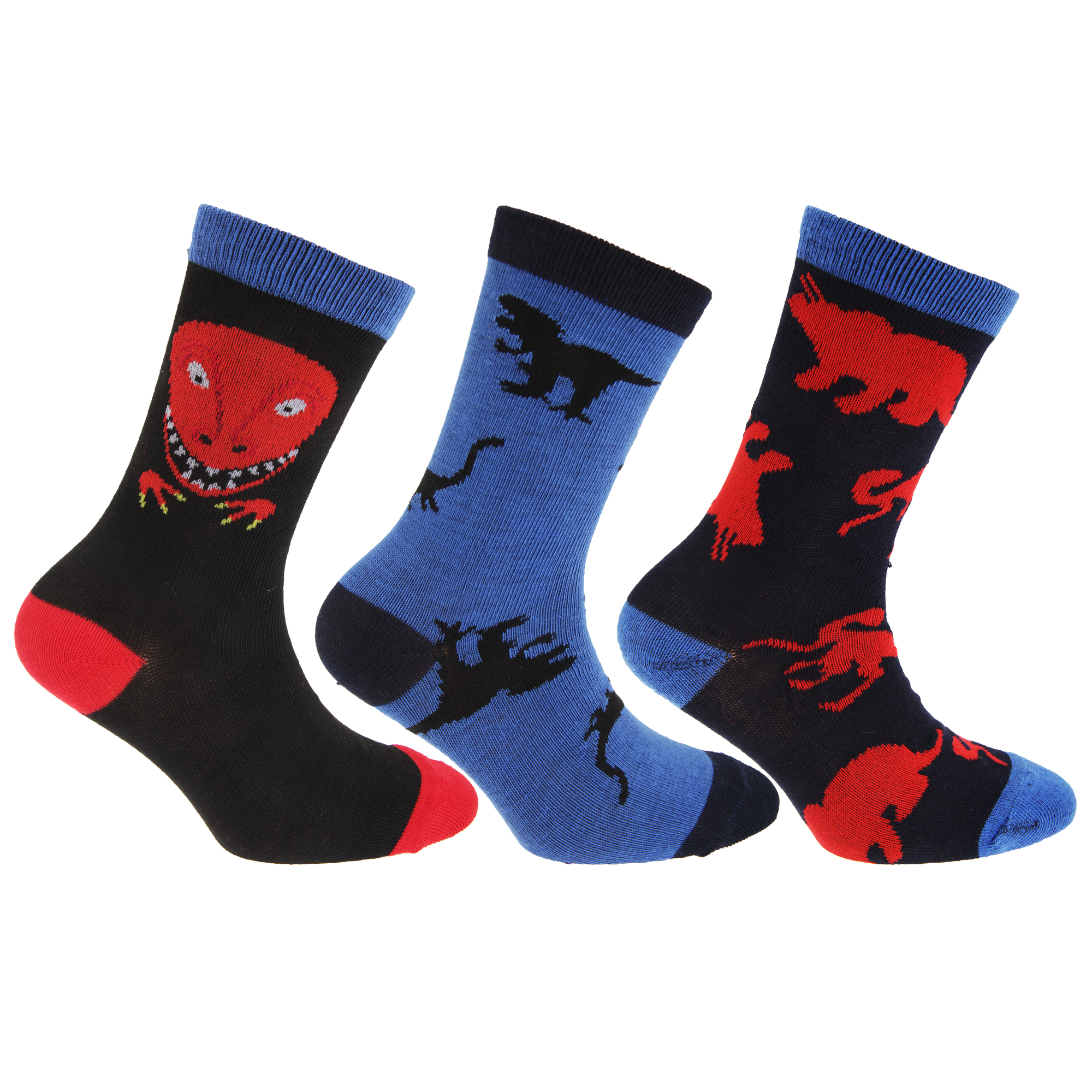 Childrens Boys Dinosaur Patterned Socks (3 Pairs) eBay