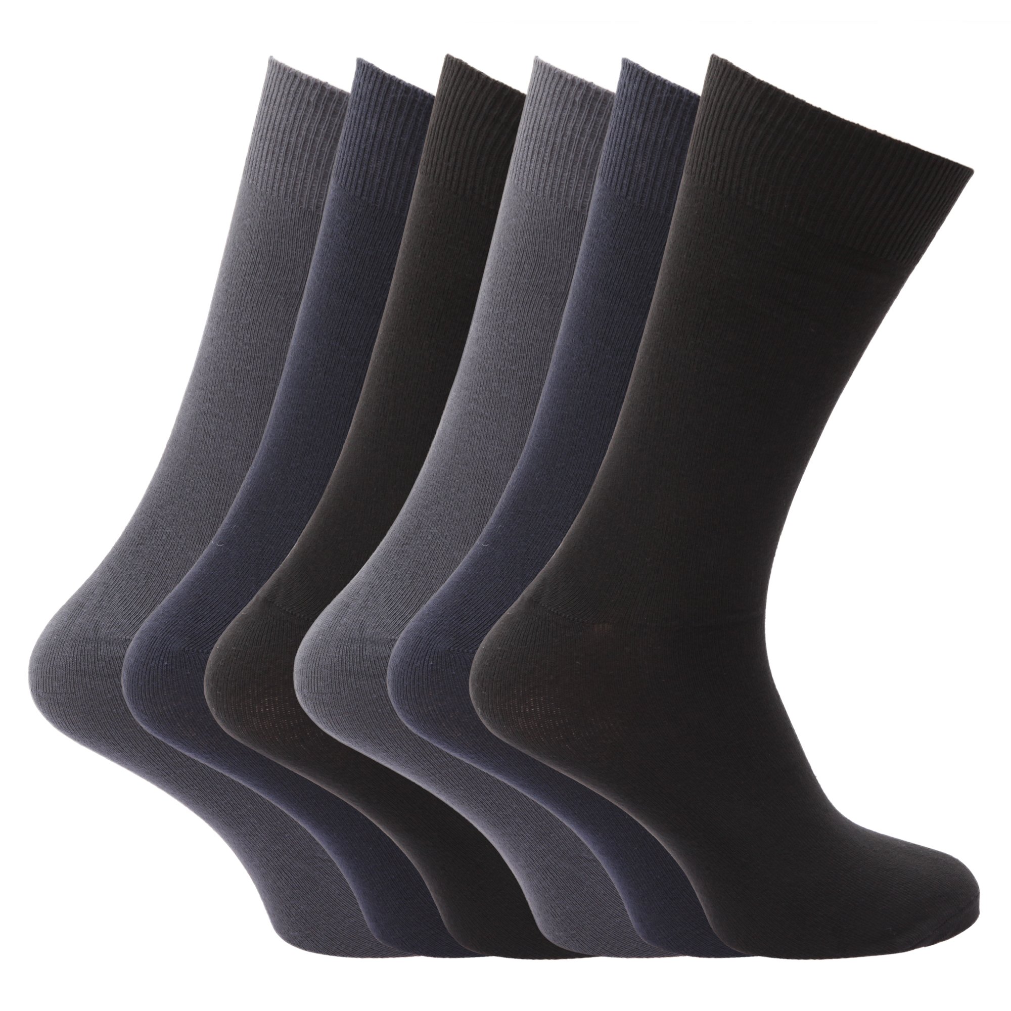 Mens Comfortable Socks with Lycra (Pack of 6) 5 Colours Szs US 712