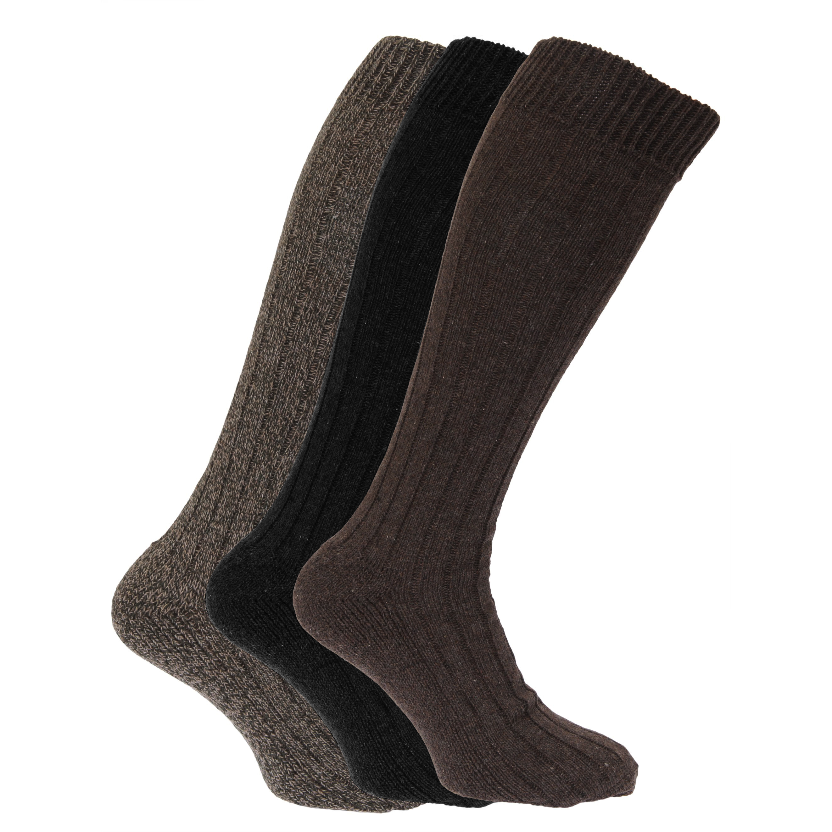 Mens Wool Blend Long Socks (3Pack) eBay
