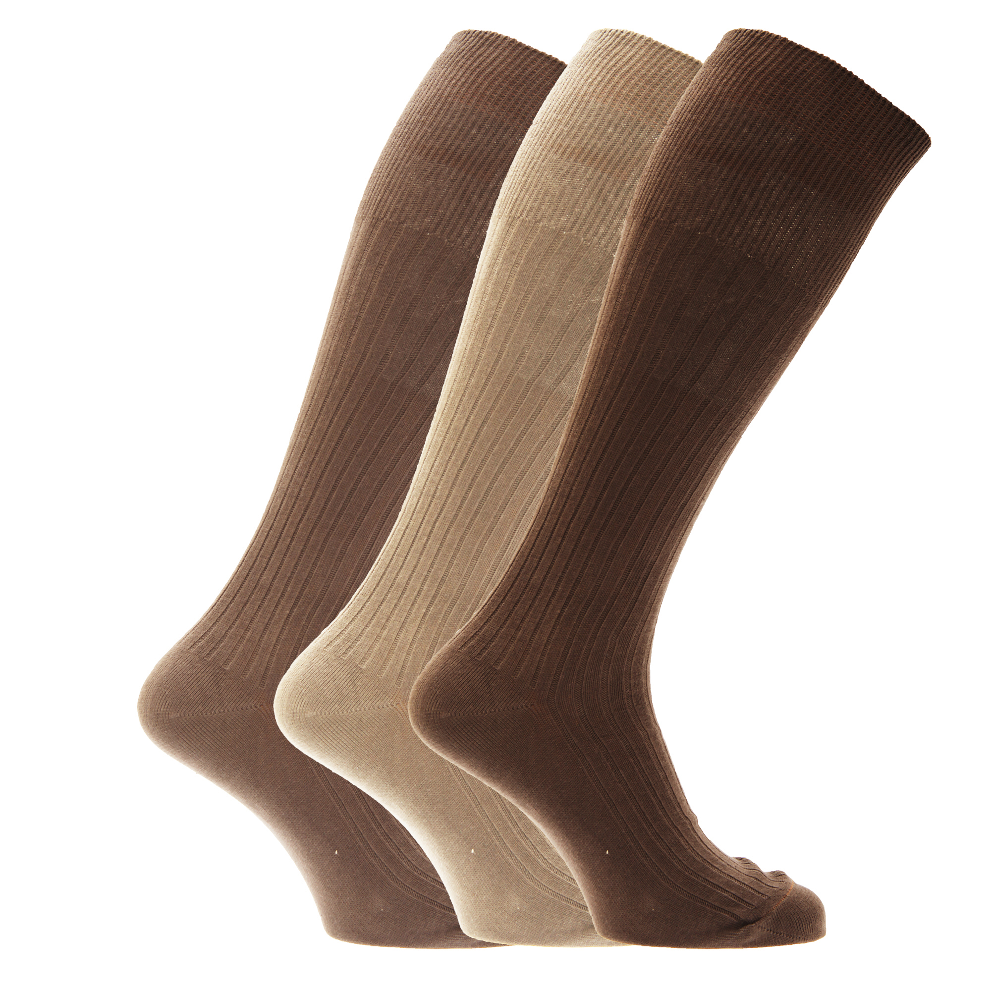 Mens Ribbed Knee High 100 Cotton Socks (Pack Of 3) eBay