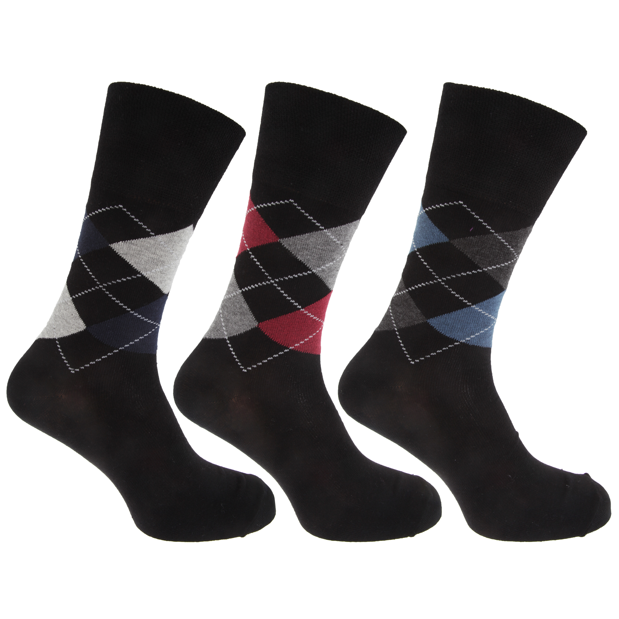 Pierre Roche Mens Comfort Fit Non Elastic Top Diabetic Socks (Pack Of 3