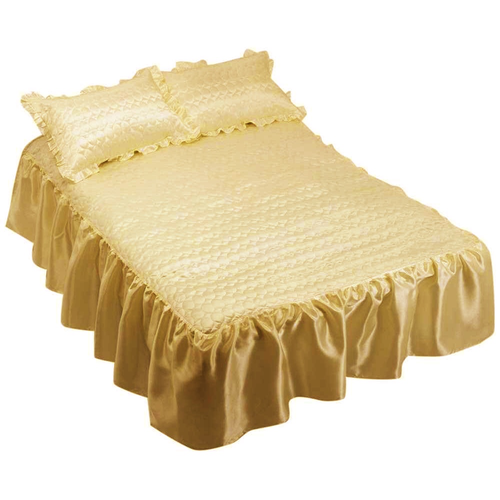 Emma Barclay Ruby Quilted Satin Bedspread And Pillowshams Bedding Set