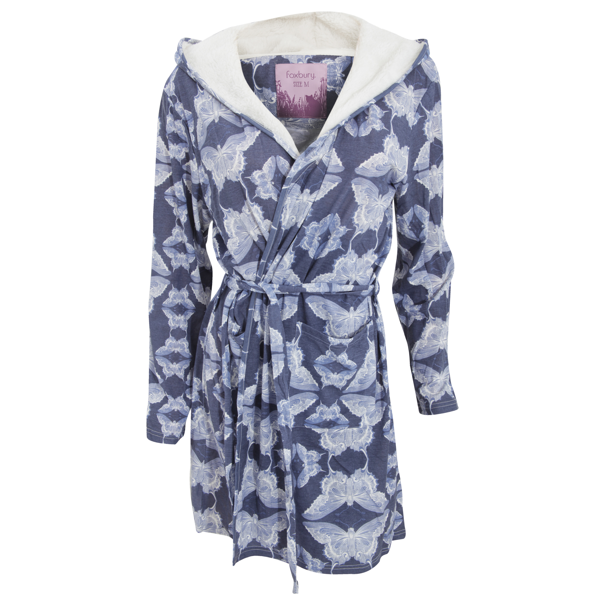 Womens/Ladies Butterfly Dressing Gown/Robe With Fleece Lined Hood eBay