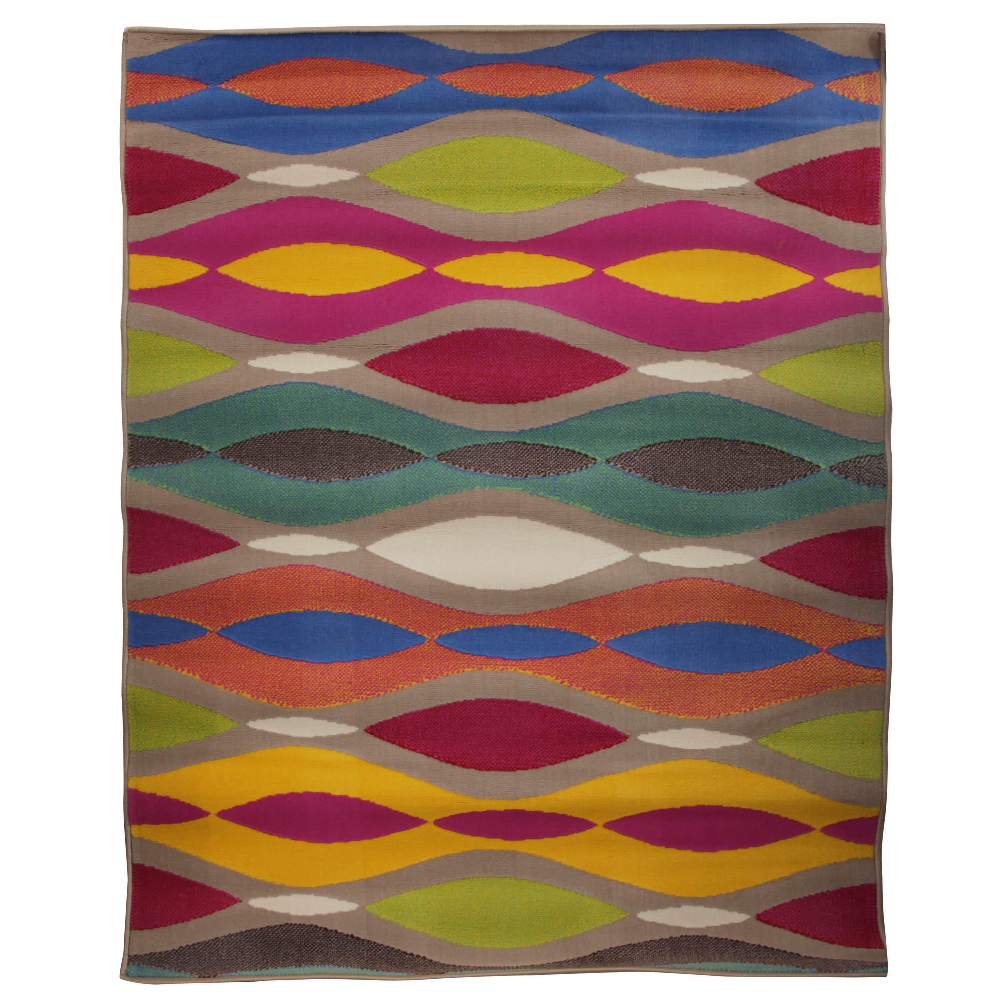 Retro Funky Twist Vintage Oval Patterned Area Rug