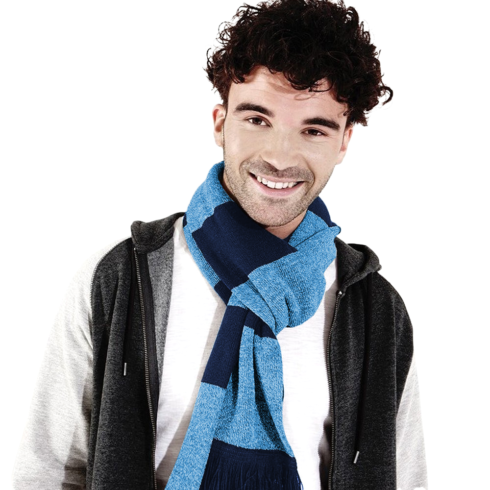 Beechfield Varsity Mens /Womens Winter Warm Scarf (Double Layer Knit