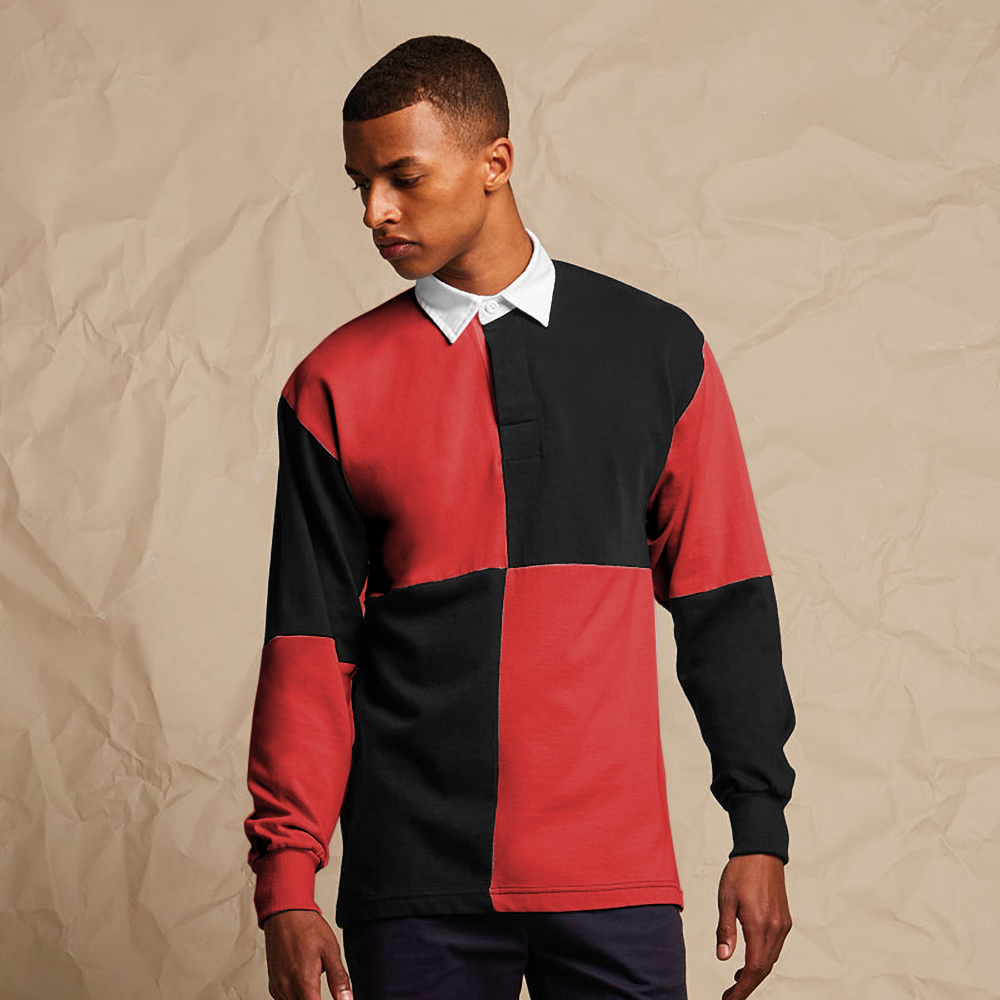 Front Row Quartered Rugby Sports Long Sleeve Cotton Polo Shirt/TShirt Szs S2XL eBay