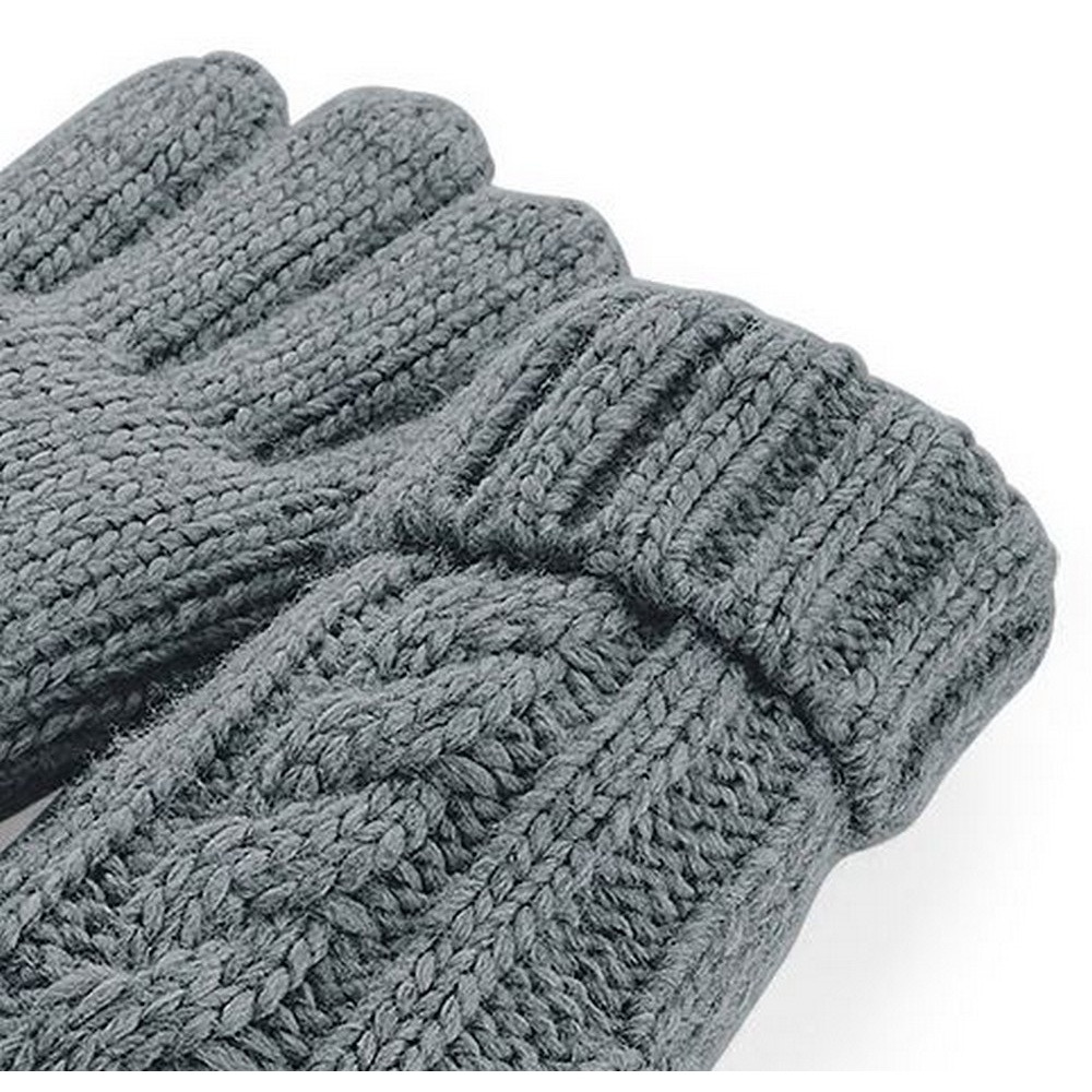 RW7296 Beechfield Unisex Cable Knit Melange Gloves