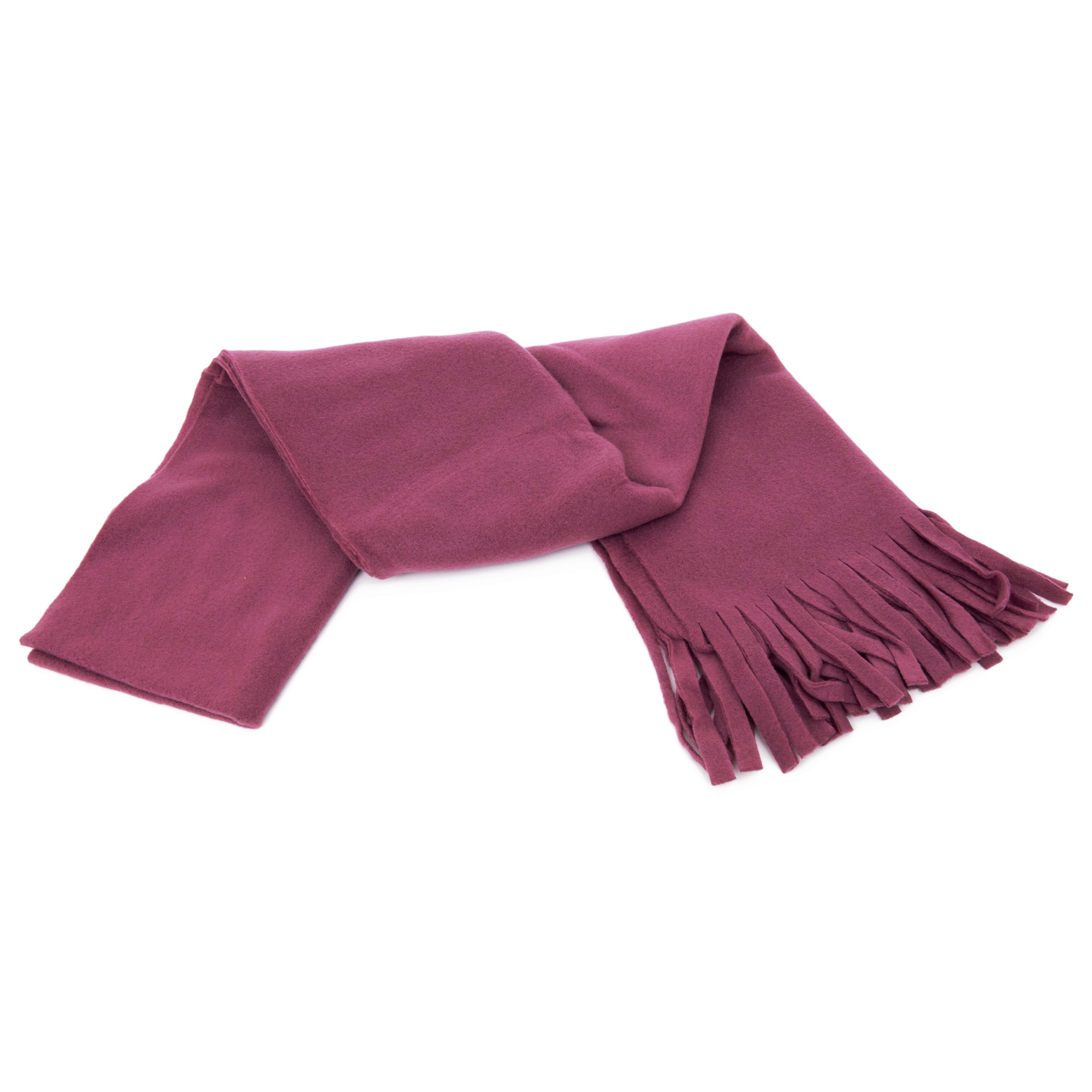 FLOSO Ladies /Womens Plain Thermal Fleece Winter/Ski Scarf with Fringe