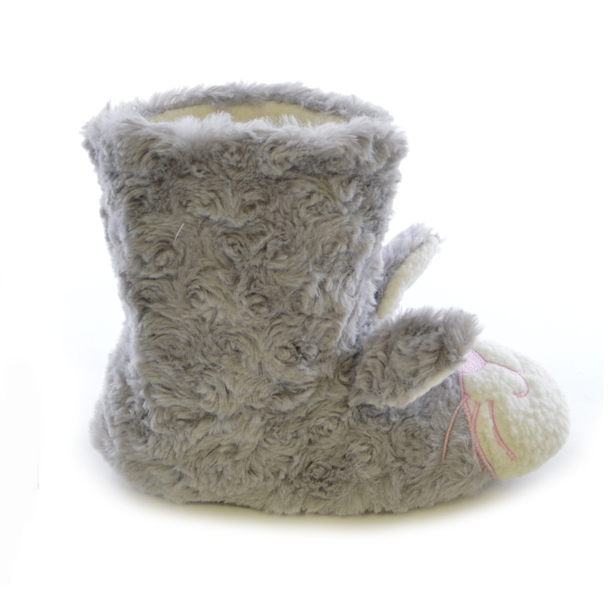 Childrens/Kids Girls Faux Fur Bunny Rabbit Design Plush Slipper Boots
