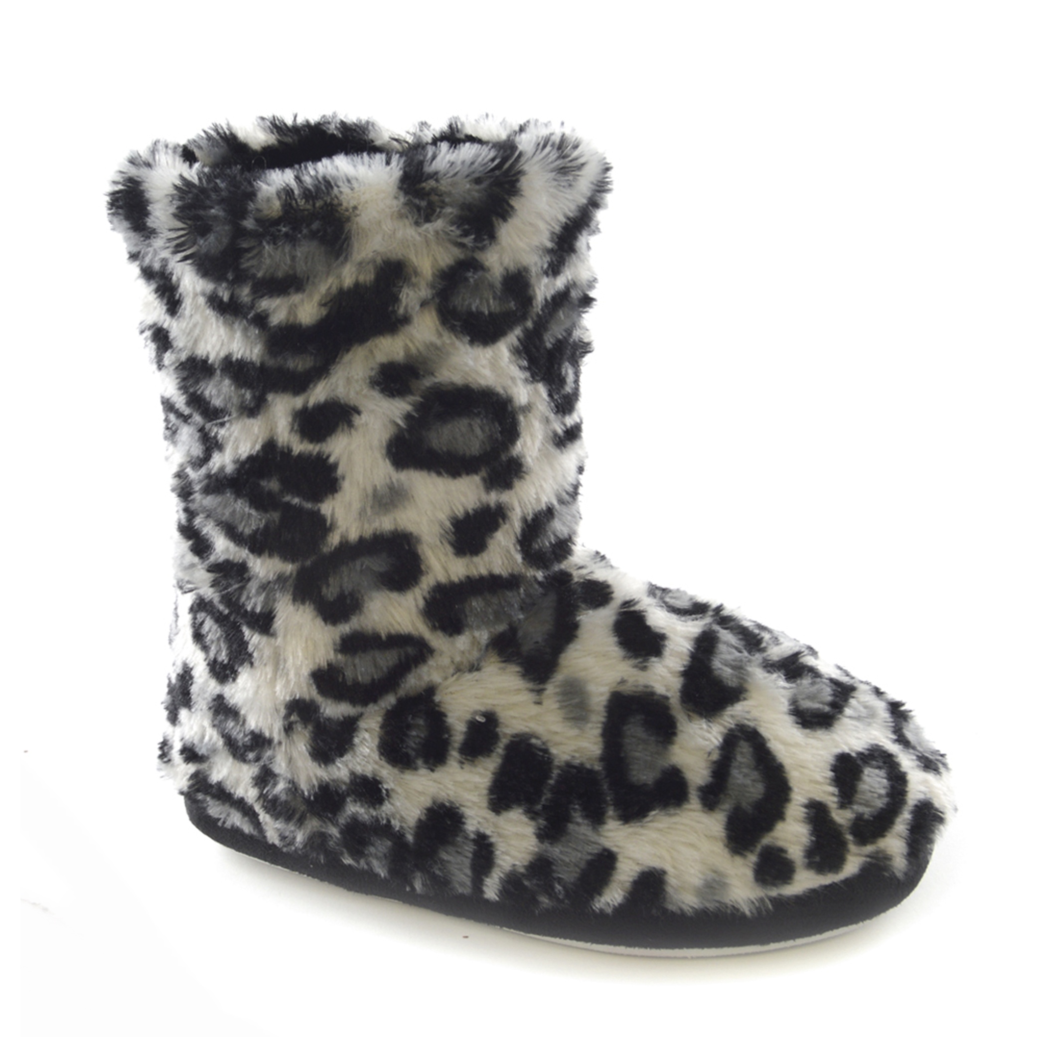 leopard print fur boots