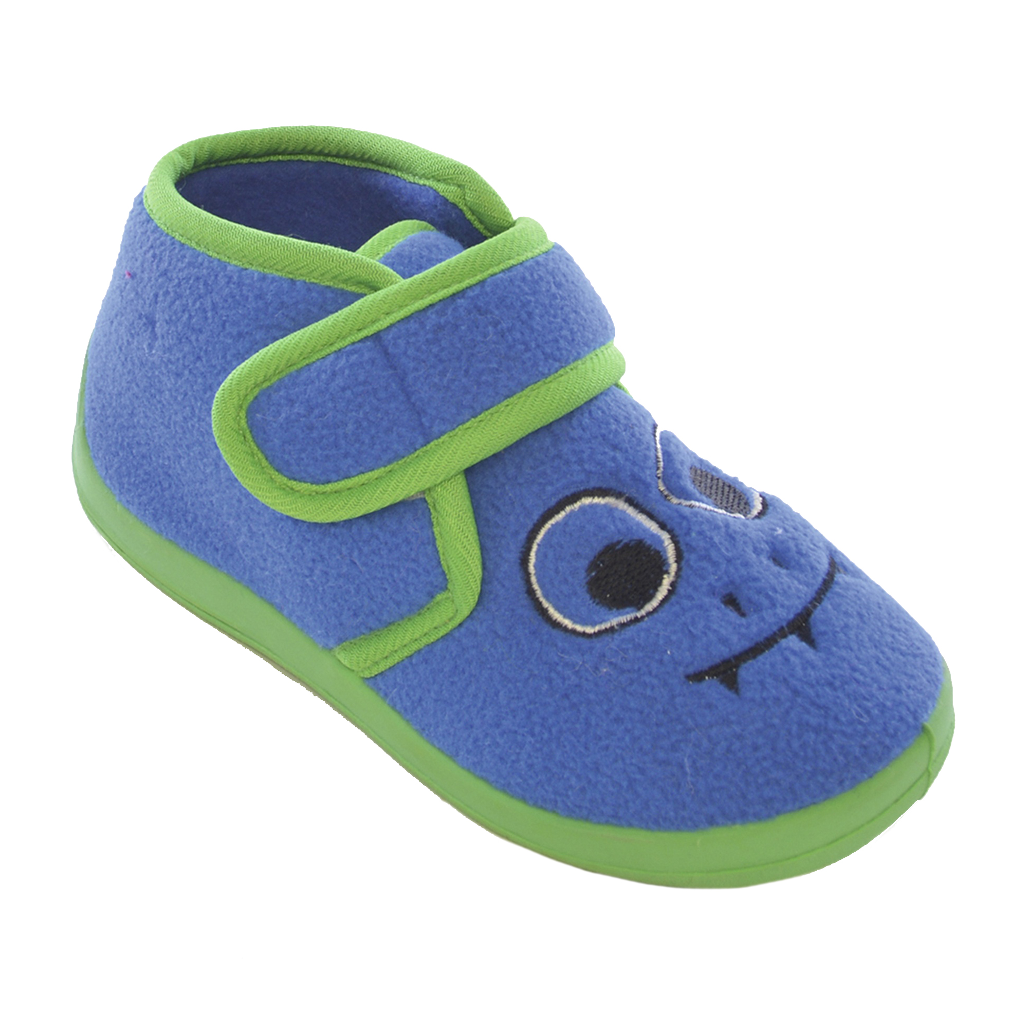 Childrens/Kids/Toddler Boys Monster Design Touch Fastening Slippers