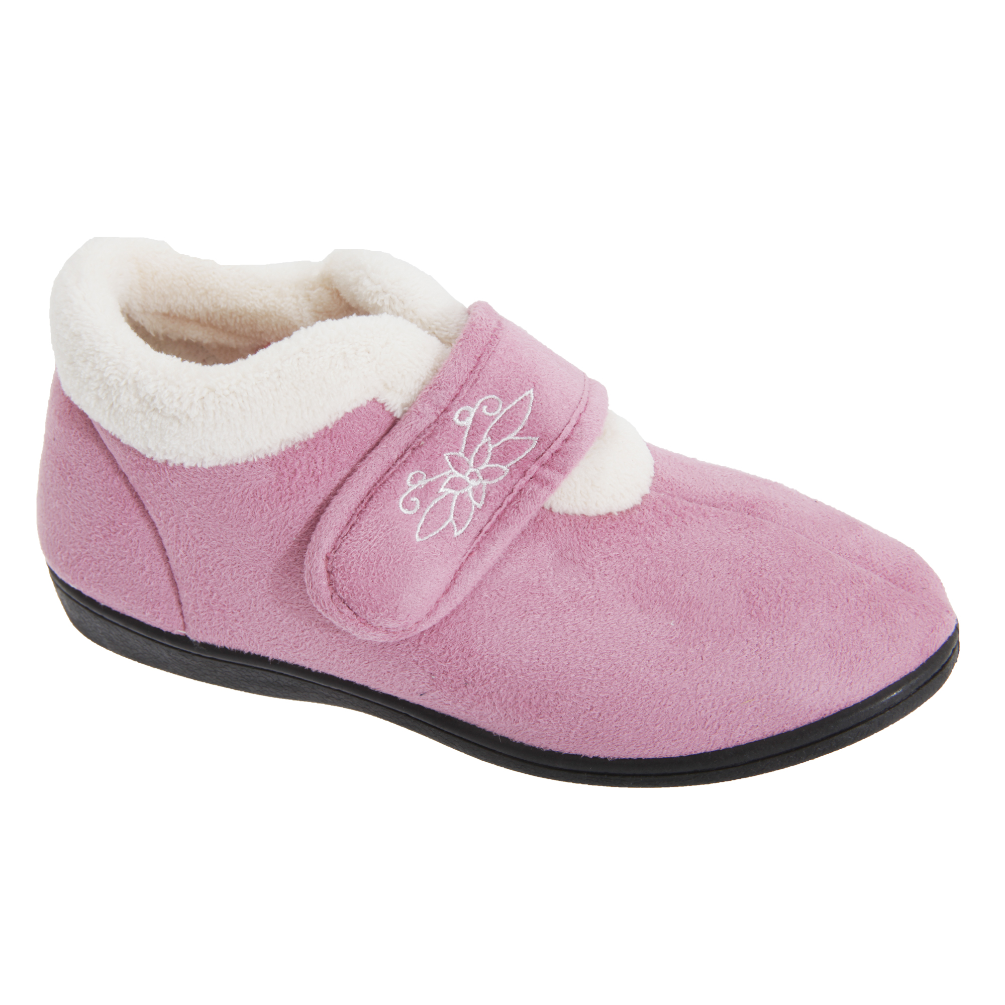 Womens/Ladies Touch Fastening Fleece Lined Slippers