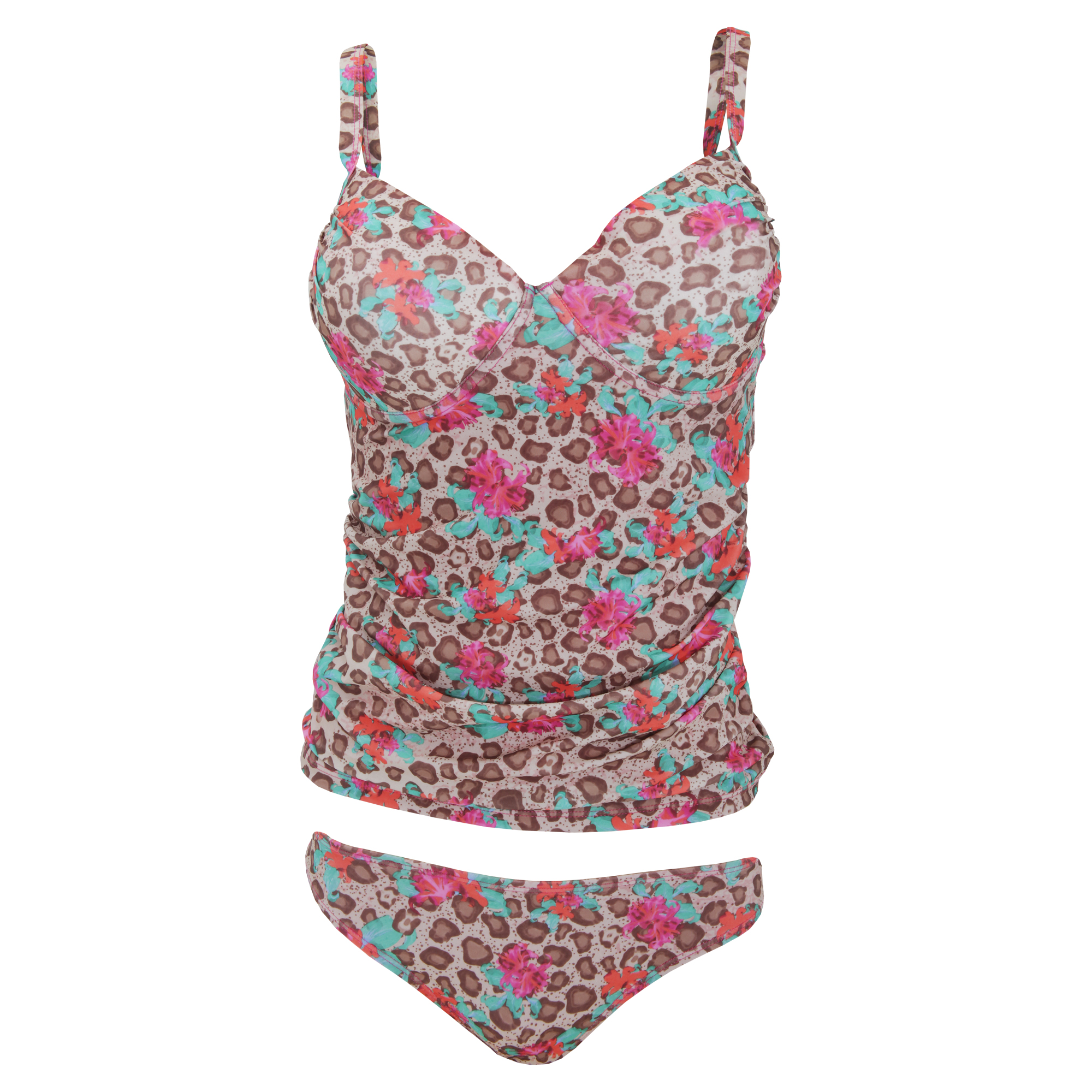 Ladies/Womens Tummy Control Tankini Top/Briefs Swimwear Set/Swimsuit