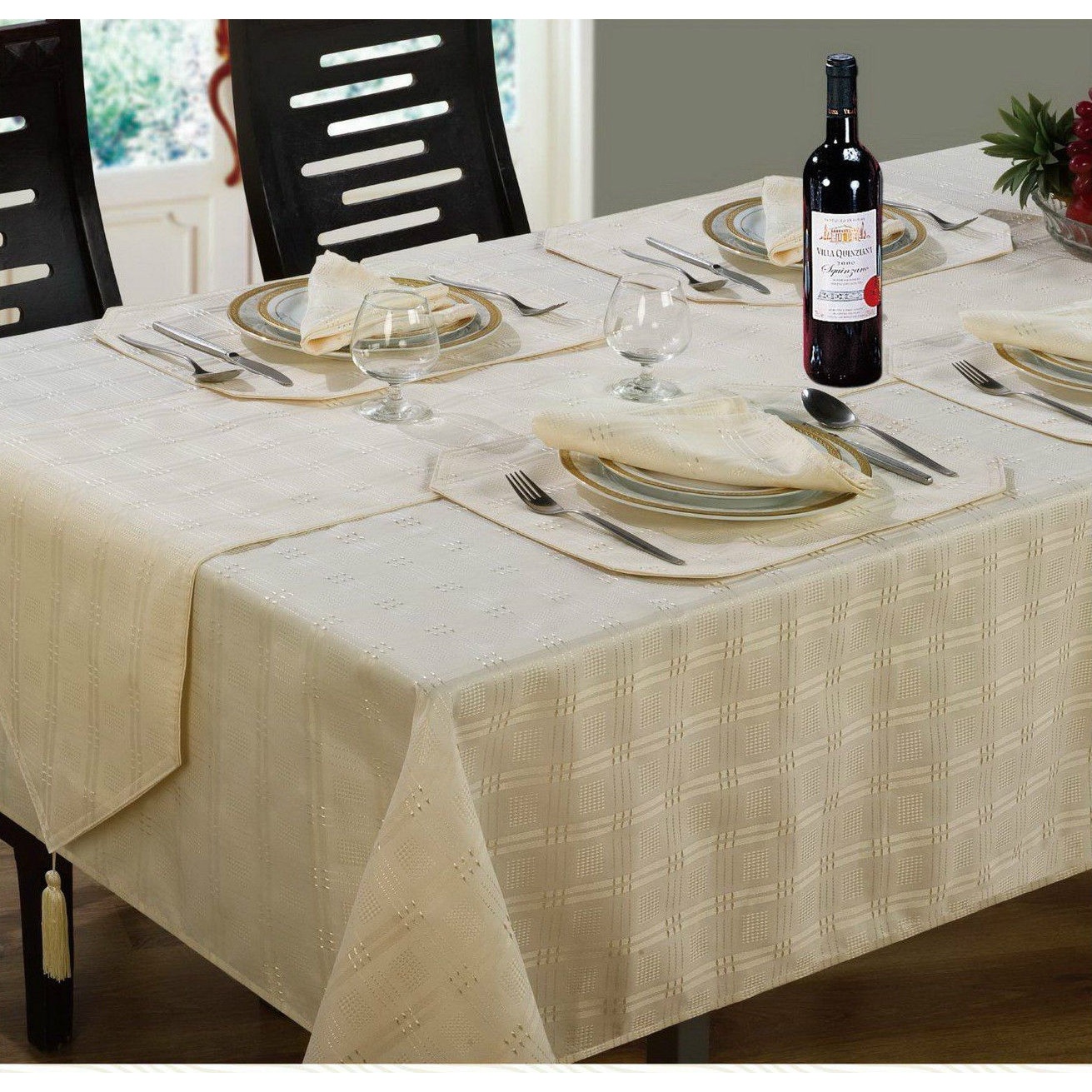 Hampton Woven Jacquard Pattern Tablecloth eBay
