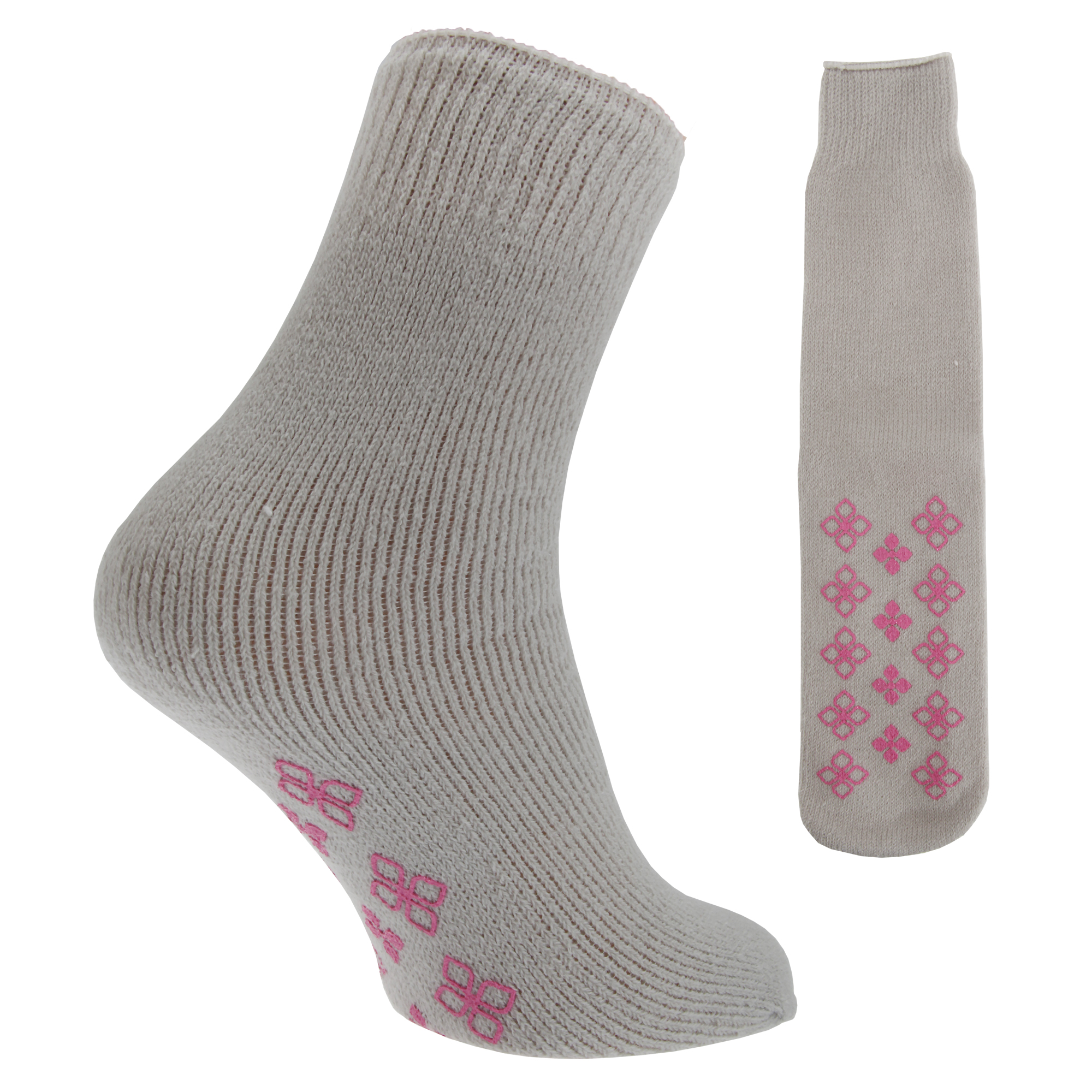 Ladies/Womens Thermal NonSkid Slipper Socks With Grip (1 Pair) eBay