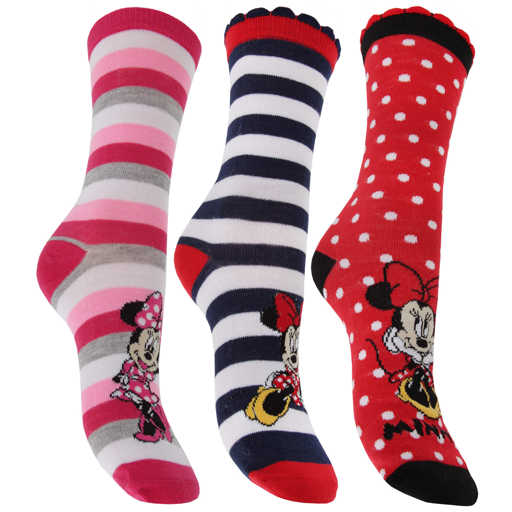 Disney Minnie Mouse Ladies/Womens Socks (Pack Of 3)