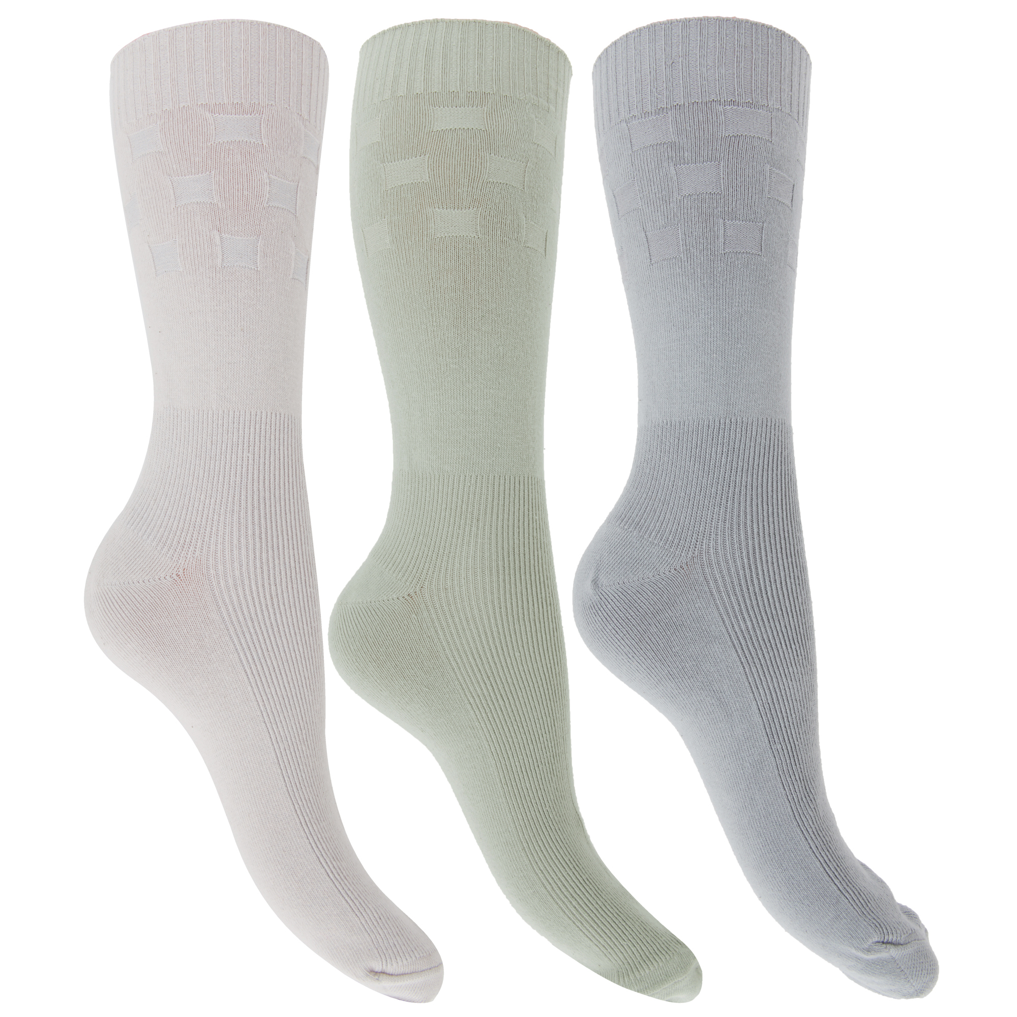 Womens/Ladies Wide Fit Diabetic Socks With Easytop Comfort Grip (Pack