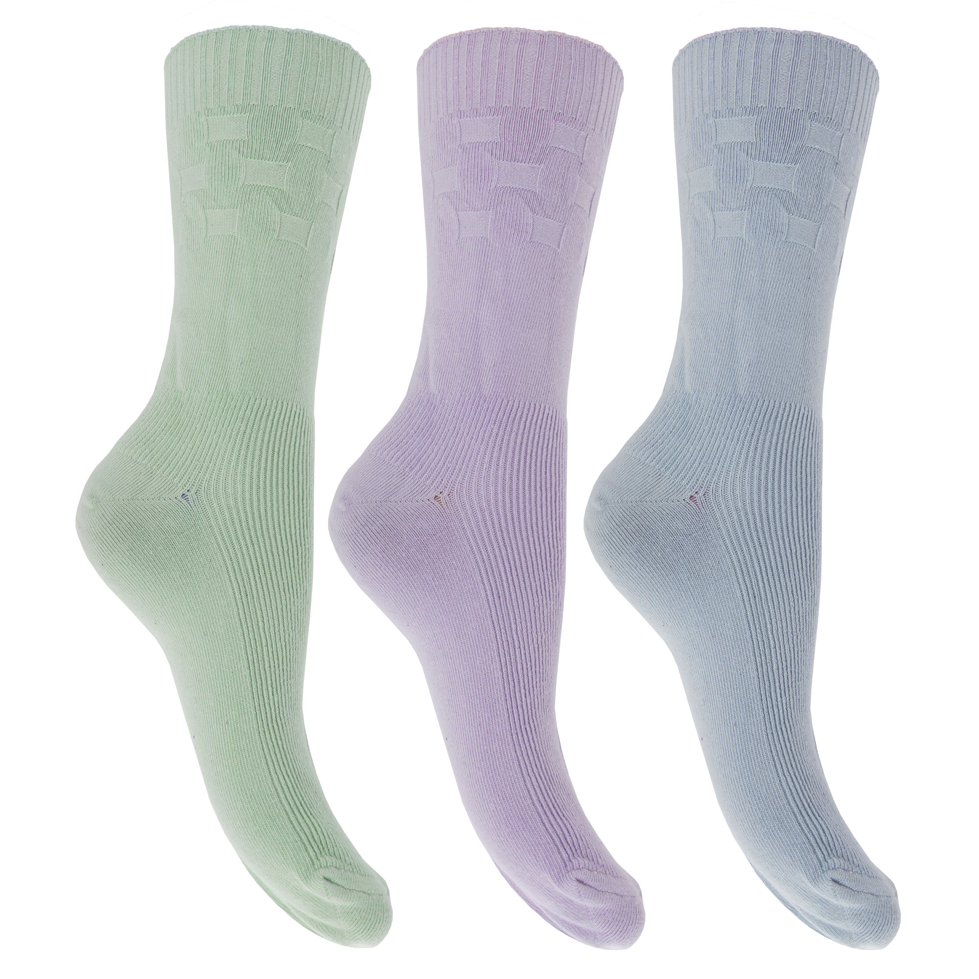 Womens/Ladies Wide Fit Diabetic Socks With Easytop Comfort Grip (Pack