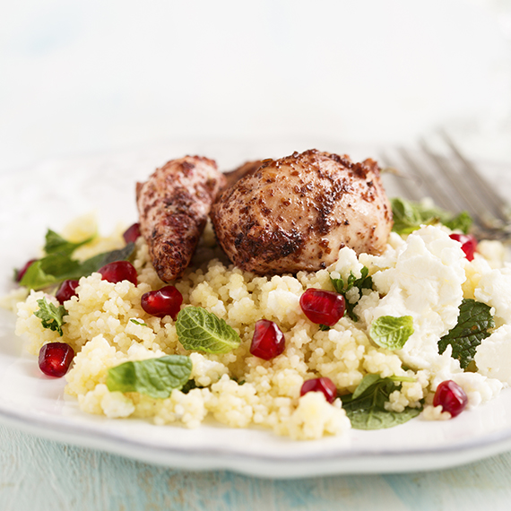Pomegranate Chicken with Crunchy Couscous