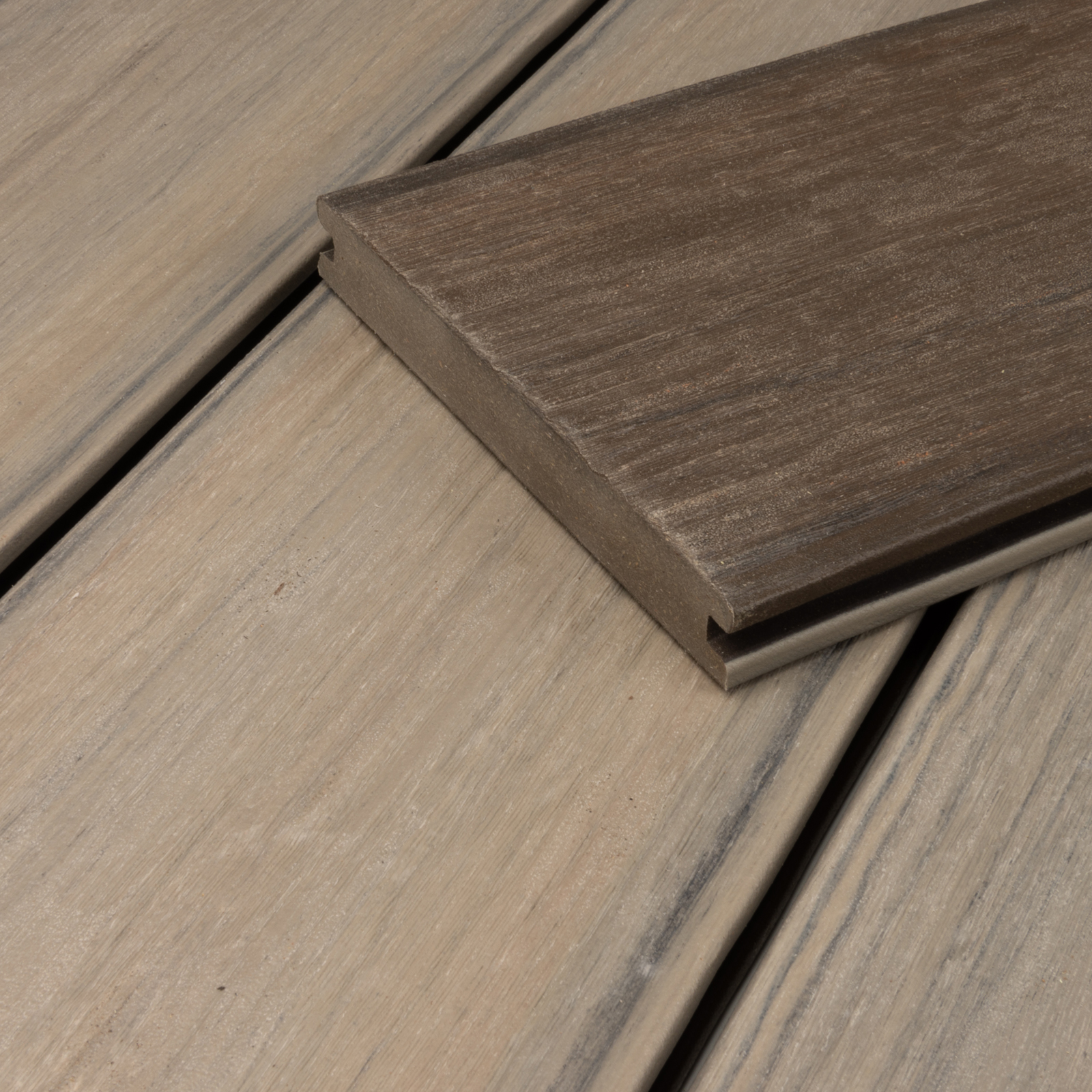 WPC BPC Terrassendielen Komplettbausatz mit UK Grau Beige Massiv Terrasse