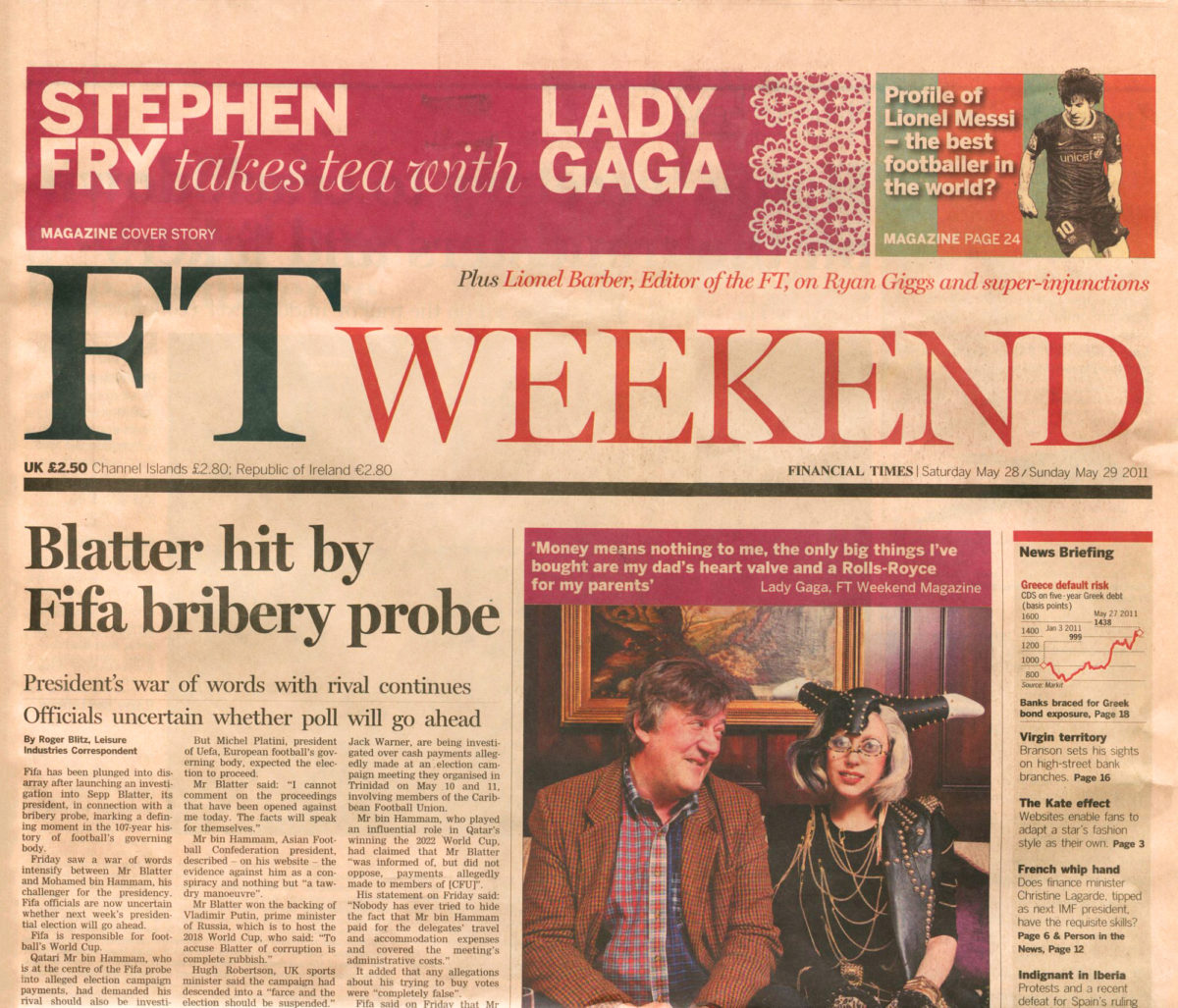 Ft Weekend Newspaper Cover May 2011