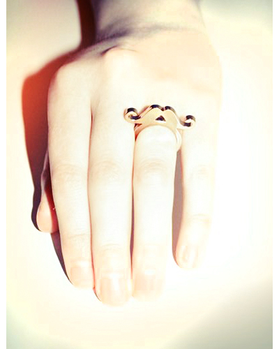 Golden Moustache Ring