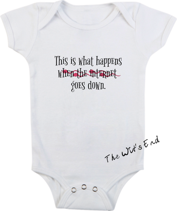 This is what happens with the internet goes down (with swimmers) onesie example