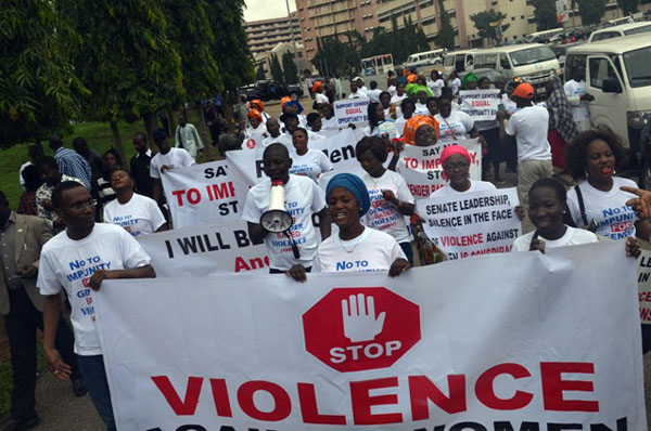 Women protest against Dino Melaye in Abuja