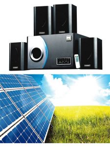 Solar panel, sound system
