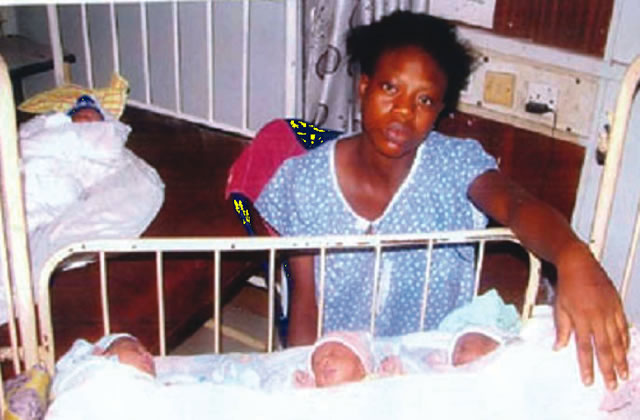 Nofiu with her babies