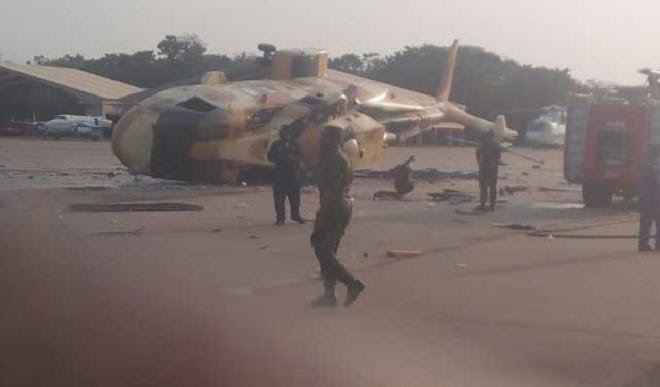 NAF helicopter tumbles after landing in Makurdi - The Punch