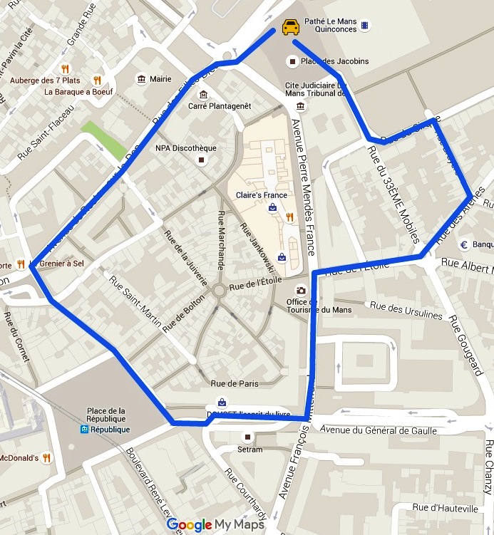 Le Mans kort - Google Maps