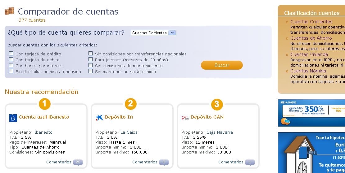 Comparador de cuentas