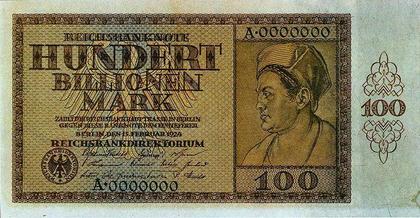 Billete de mayor valor durante la hiperinflación alemana 1924 - 1925