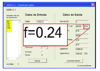 Sizer f óptima
