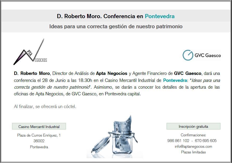 Conferencia de Roberto Moro en Pontevedra