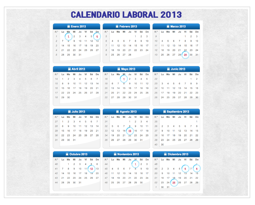 calendario laboral