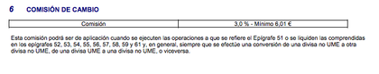 Comisión tipo de cambio la Caixa